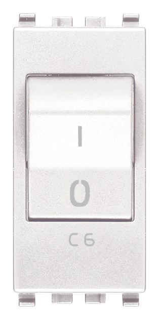 Interruttore magnetotermico 1P+N C6 120-230V bianco uso civile e industriale