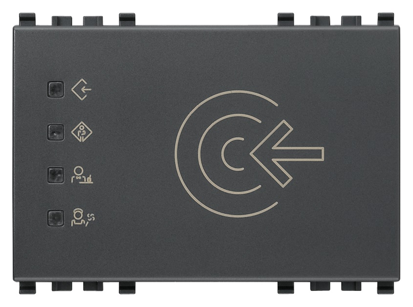 Lettore transponder esterno KNX 2 relè 4A 24V grigio 3 moduli per controllo accessi