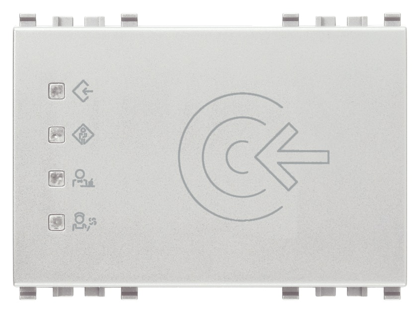 Lettore transponder esterno KNX 2 relè 4A 24V 2 ingressi alimentazione 12-24V Next 3 moduli