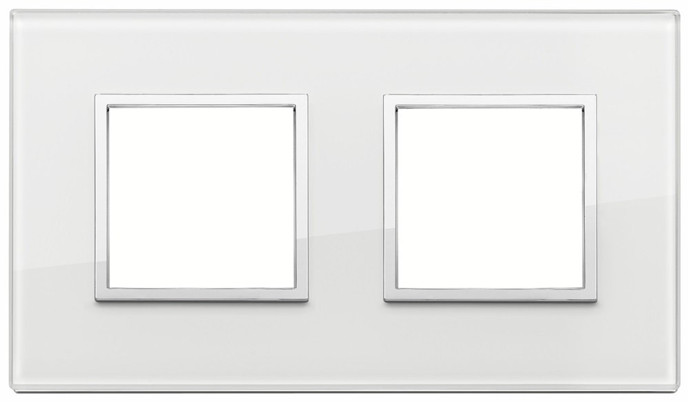 Placca 4M (2+2) int71 bianco diamante