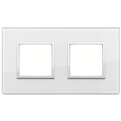 Placca 4M (2+2) int71 bianco diamante