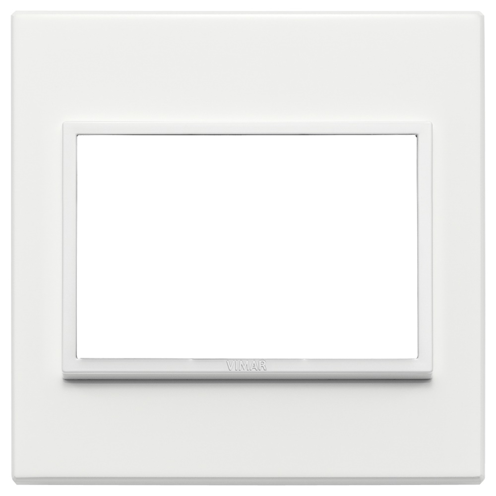 Placca 3 moduli BS alluminio bianco totale per installazioni elettriche
