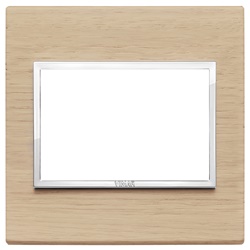 Placca 3 moduli BS rovere sbiancato legno naturale design moderno
