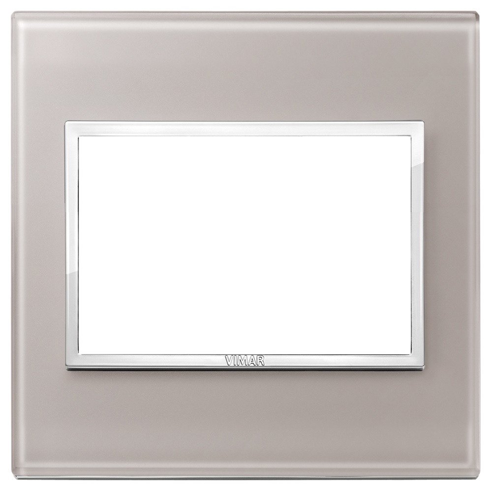 Placca 3 moduli BS cristallo grigio perla design moderno installazione parete