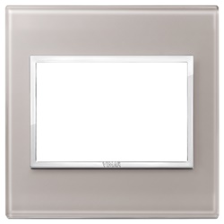 Placca 3 moduli BS cristallo grigio perla design moderno installazione parete
