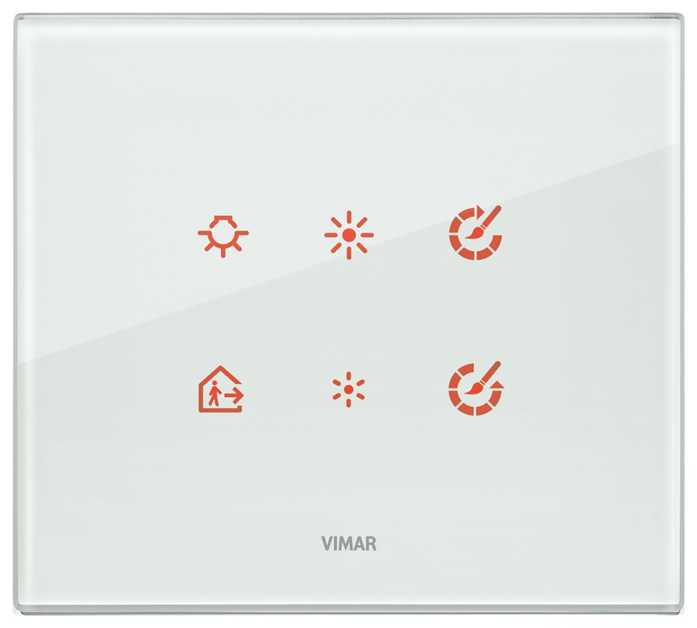 Placca elettronica 3 moduli cristallo effetto acqua per installazioni moderne