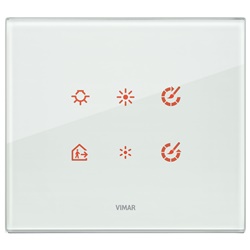 Placca elettronica 3 moduli cristallo effetto acqua per installazioni moderne