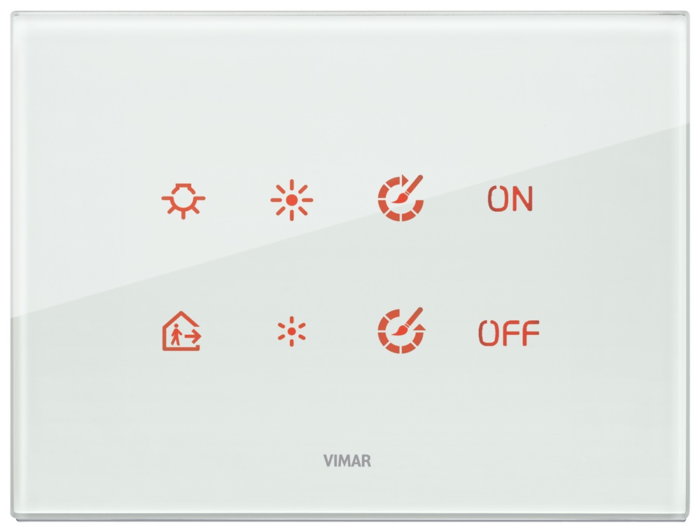 Placca elettronica 4 moduli cristallo effetto acqua per installazioni moderne
