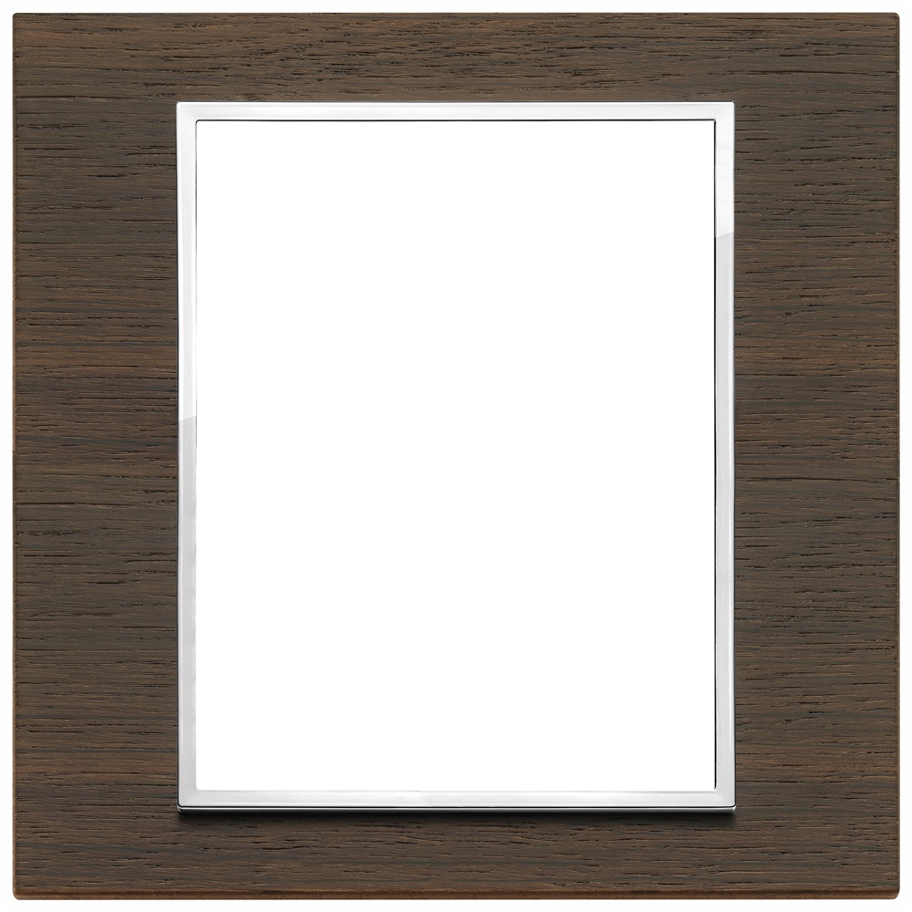 Placca 8 moduli legno naturale wengé per impianti elettrici