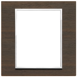 Placca 8 moduli legno naturale wengé per impianti elettrici