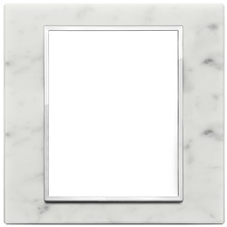Placca 8 moduli pietra naturale bianco di Carrara per installazioni elettriche
