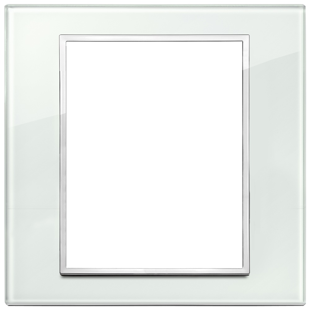 Placca 8 moduli cristallo acqua per installazioni elettriche design moderno
