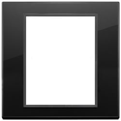 Placca 8 moduli cristallo nero totale diamante design moderno uso elettrico