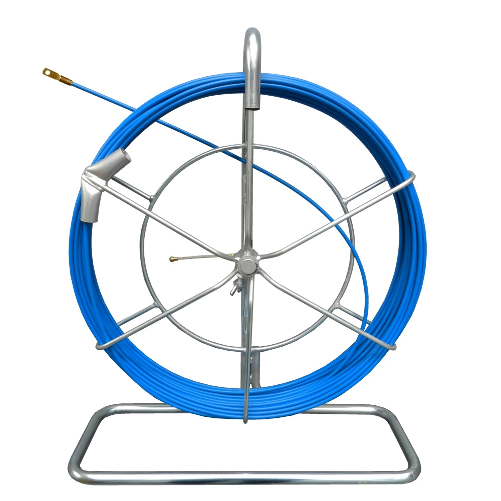 Sonda nylon acciaio temprato Ø6 mm 30 m con testa flessibile e carrucola per installazione impianti elettrici