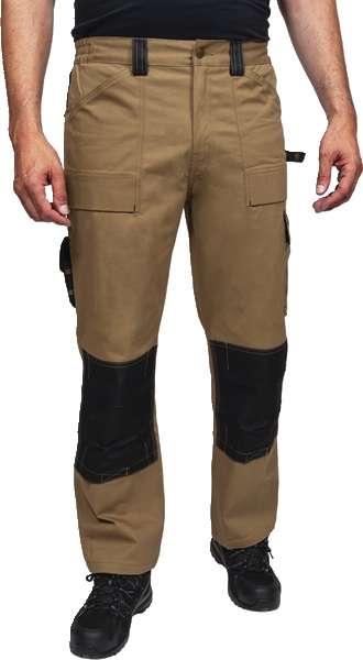 Pantaloni lavoro Bizline taglia 44 beige nero resistente ergonomico per elettricisti