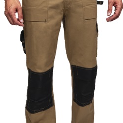 Pantaloni lavoro Bizline taglia 44 beige nero resistente ergonomico per elettricisti
