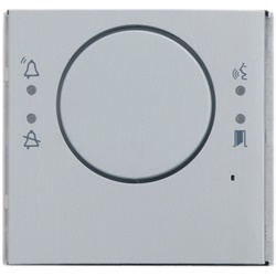 Frontalino audio cieco grigio chiaro con pittogrammi supporto policarbonato per impianti elettrici resistente urti IK07