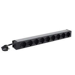 Multipresa PDU 19 9 prese standard tedesco con fissaggio rapido per rack IT