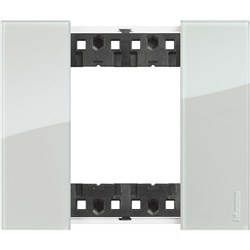 Placca Living Now 2 moduli plastica bimaterica colore Sky per impianti elettrici