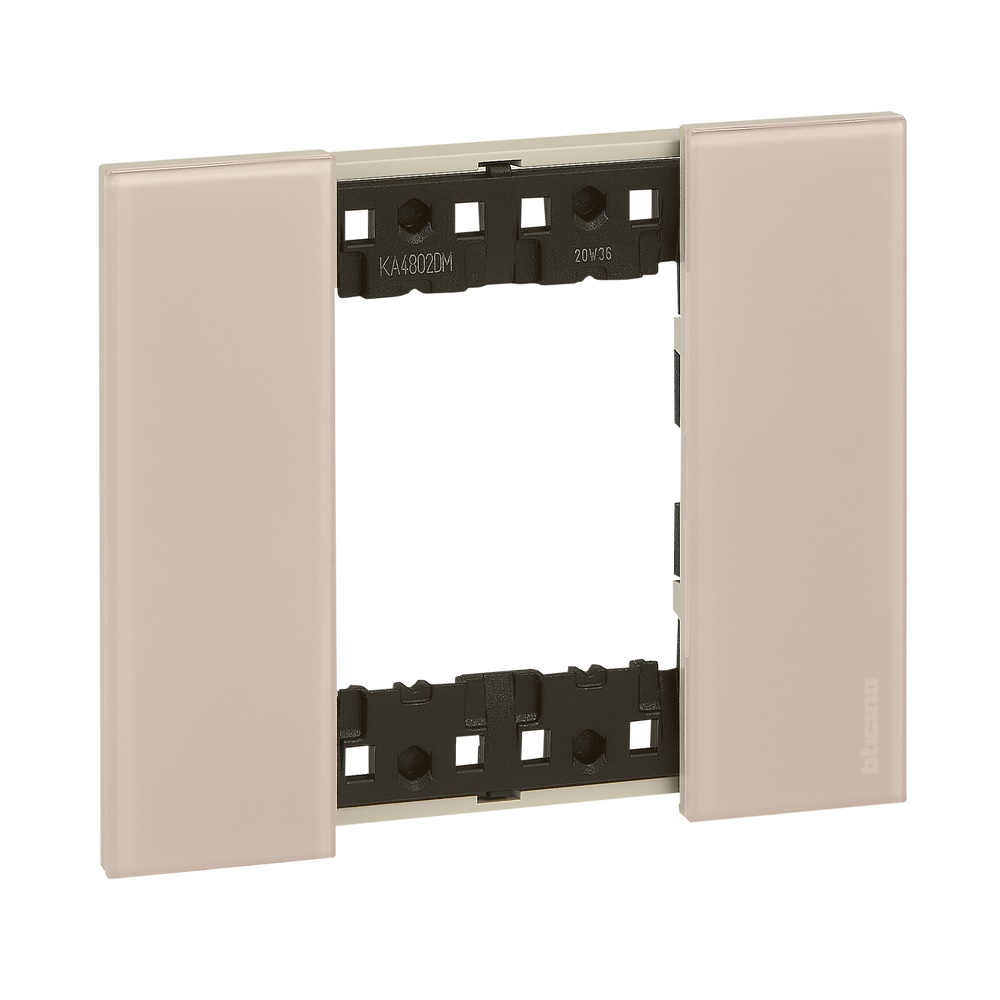 Placca Living Now 2 moduli Aura plastica bimaterica design moderno per interruttori e prese