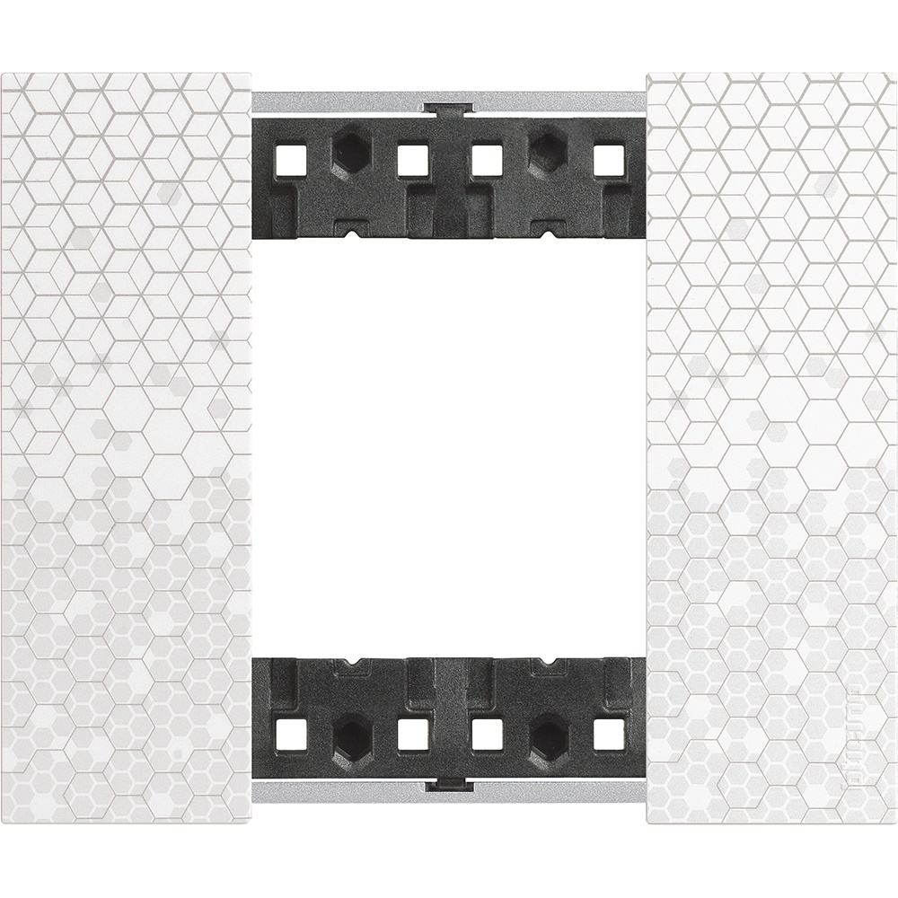 Placca Living Now 2 moduli effetto pixel plastica per impianti elettrici