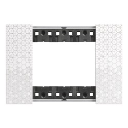 Placca Living Now 3 moduli effetto pixel plastica per impianti elettrici