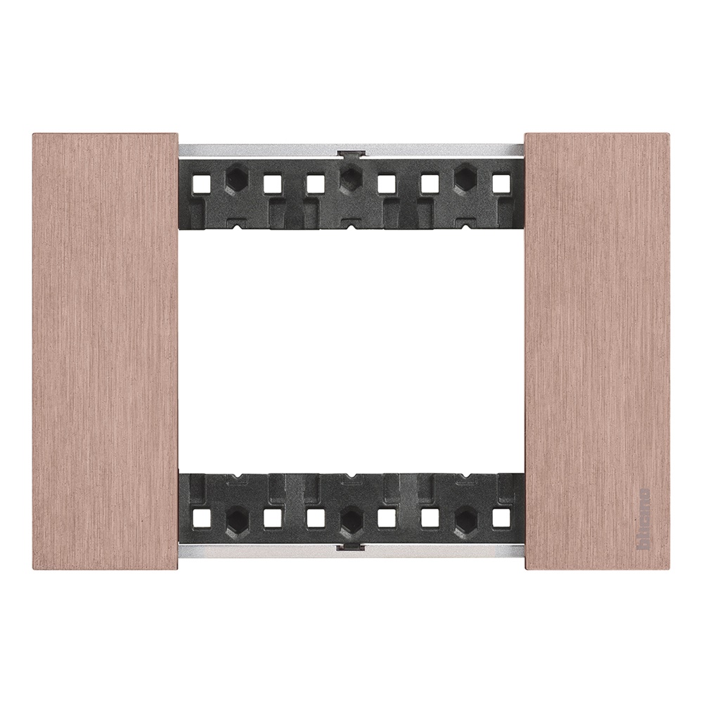 Placca Living Now 3 moduli rame zama per impianti elettrici residenziali