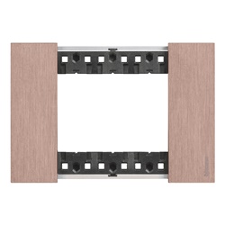 Placca Living Now 3 moduli rame zama per impianti elettrici residenziali