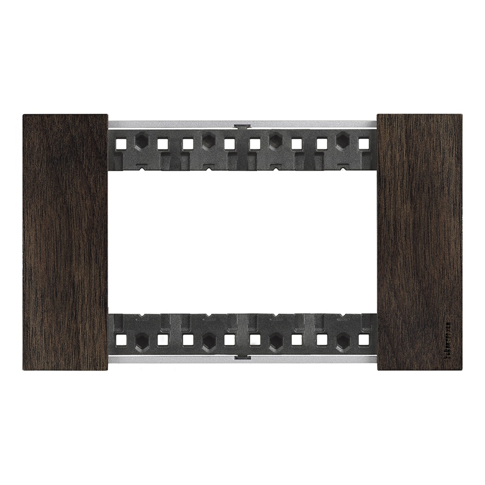 Placca Living Now 4 moduli legno noce design moderno per interni