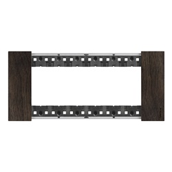 Placca Living Now 6 moduli legno noce design moderno per impianti elettrici