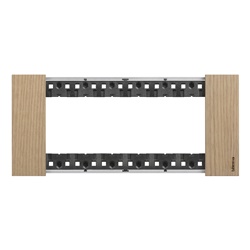 Placca incasso 6 moduli rovere legno design moderno impianti elettrici