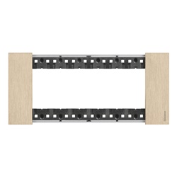 Placca Living Now 6 moduli oro design incasso per impianti elettrici resistenza alta qualità