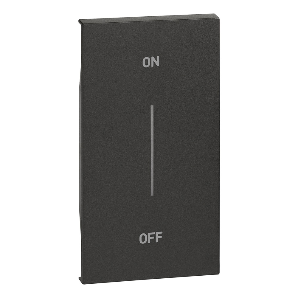Cover illuminabile ON-OFF 2 moduli nera per attuatore e comando L.NOW