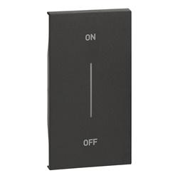 Cover illuminabile ON-OFF 2 moduli nera per attuatore e comando L.NOW