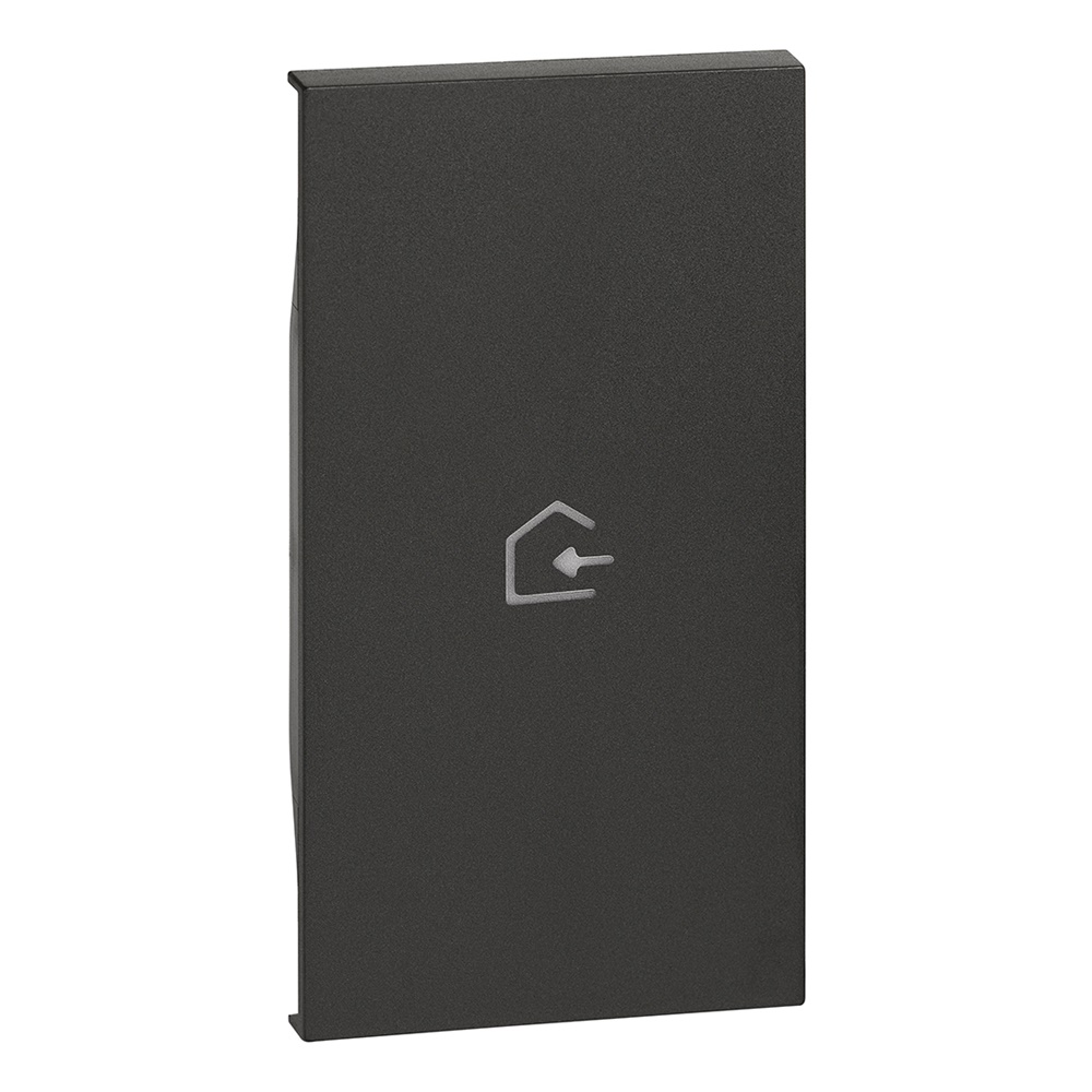 Cover illuminabile 2 moduli nera simbolo RIENTRO per attuatore e comando L.NOW