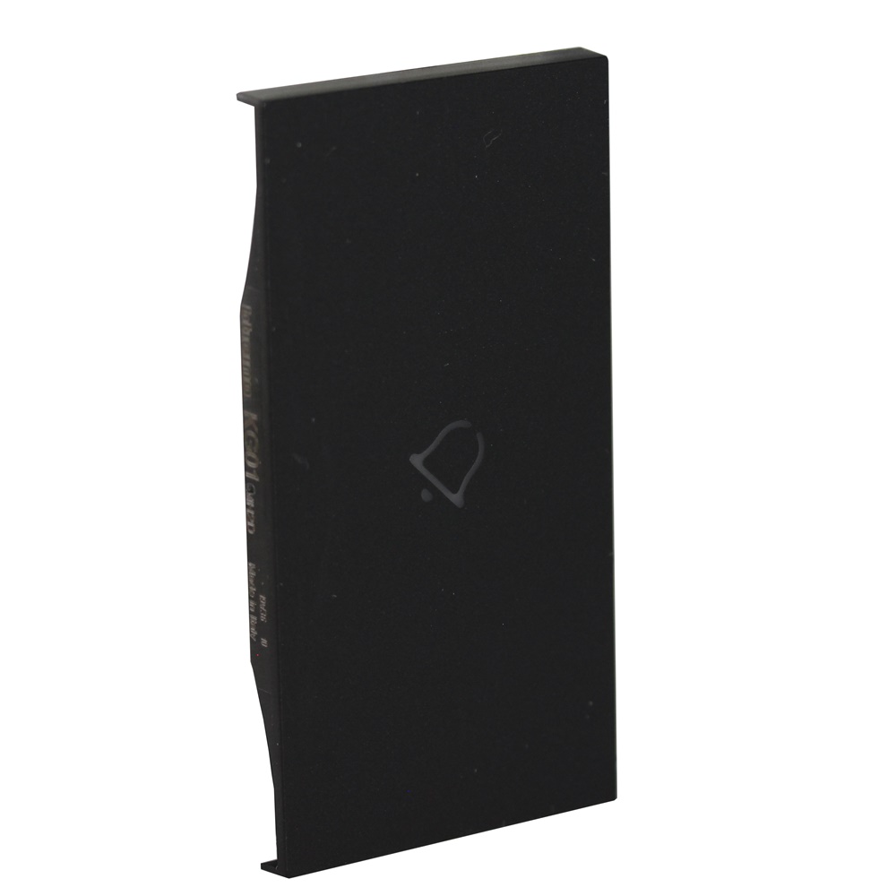 Cover illuminabile simbolo campanello 2 moduli nero per attuatore e comando L.NOW