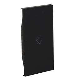 Cover illuminabile simbolo campanello 2 moduli nero per attuatore e comando L.NOW
