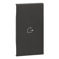 Cover illuminabile simbolo uscita 2 moduli nero per attuatore e comando L.NOW