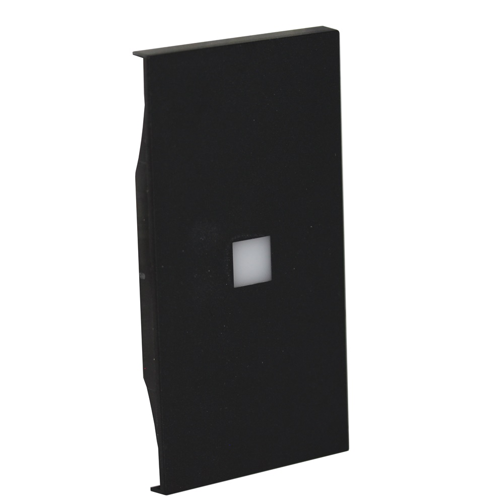 Cover illuminabile 2 moduli nera per attuatore e comando L.NOW