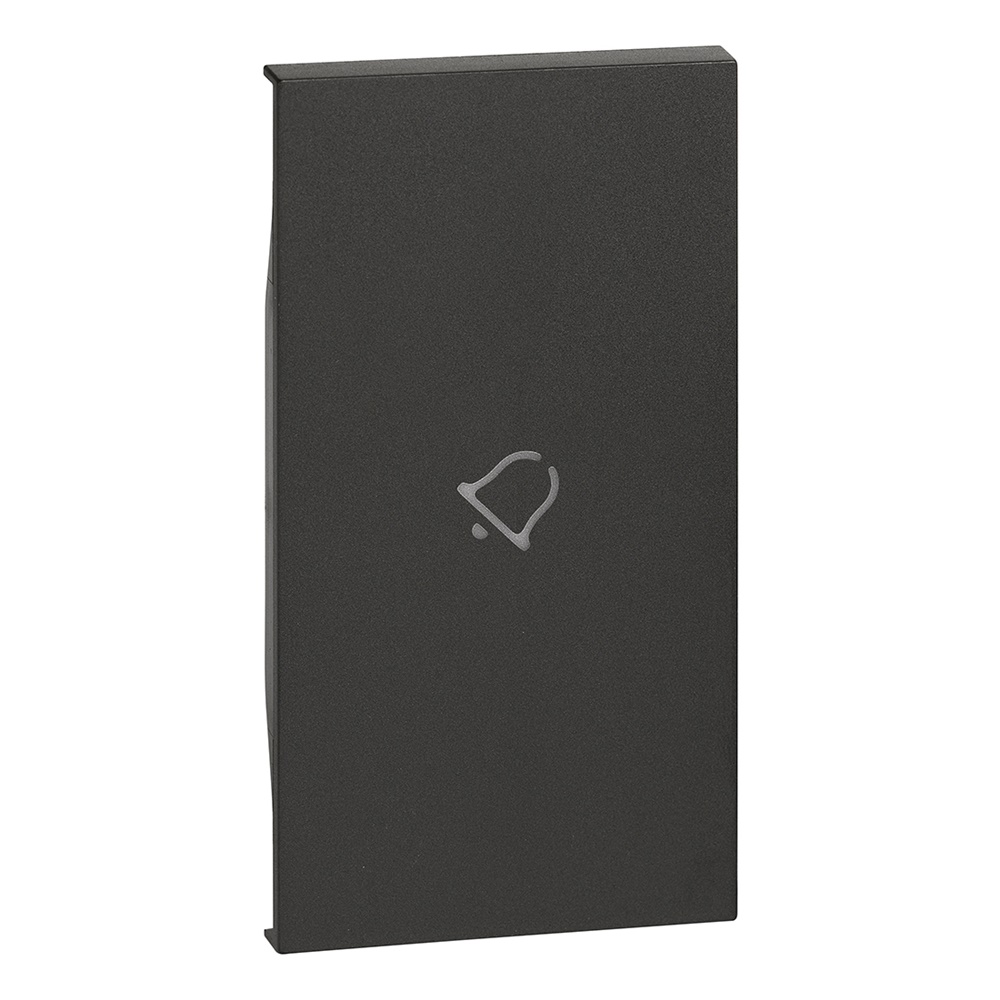 Cover comando campanello 2 moduli nero illuminabile per impianti elettrici senza alogeni