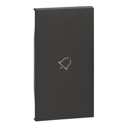Cover comando campanello 2 moduli nero illuminabile per impianti elettrici senza alogeni