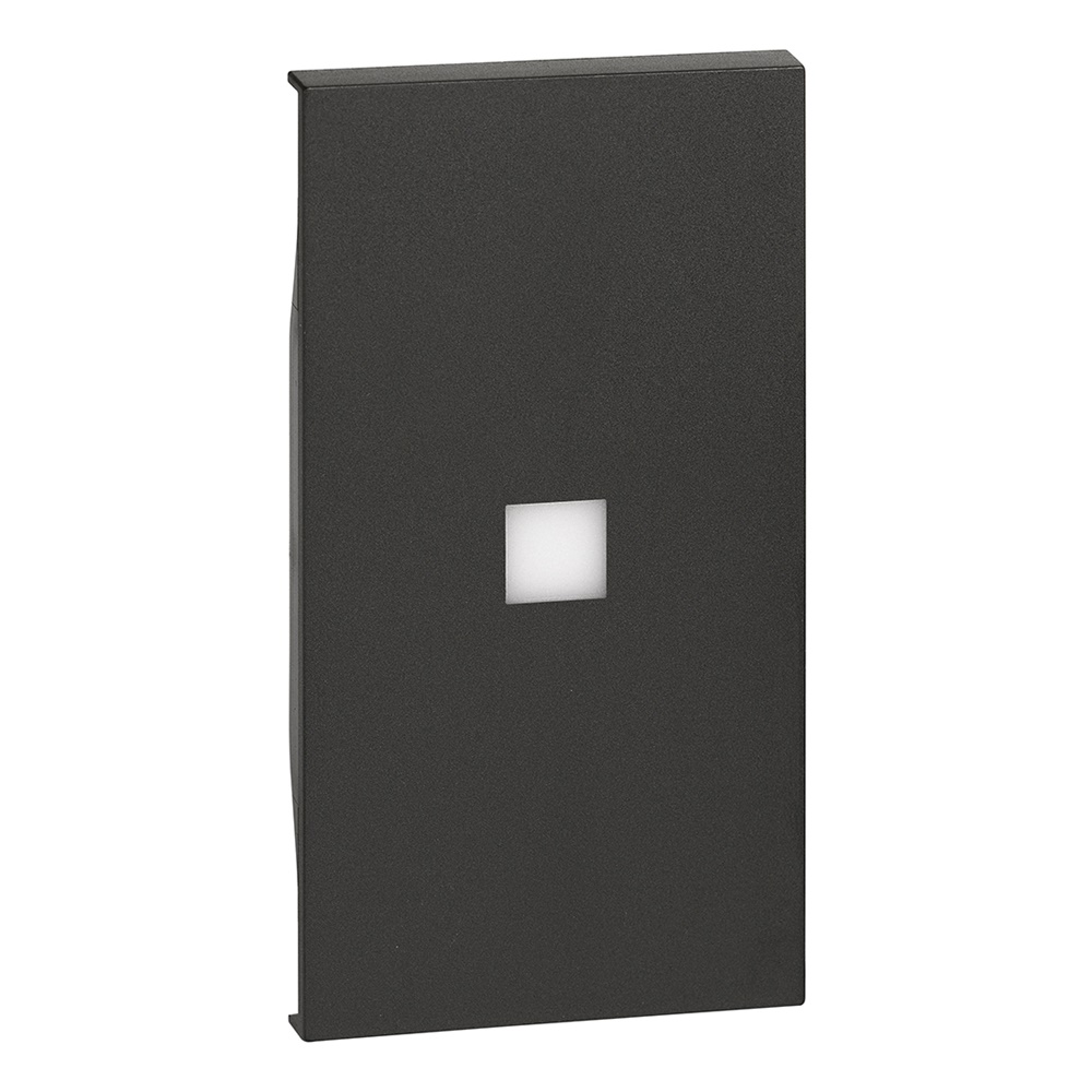 Cover comando personalizzabile 2 moduli alta luminosità nero per impianti elettrici senza alogeni