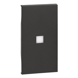 Cover comando personalizzabile 2 moduli alta luminosità nero per impianti elettrici senza alogeni