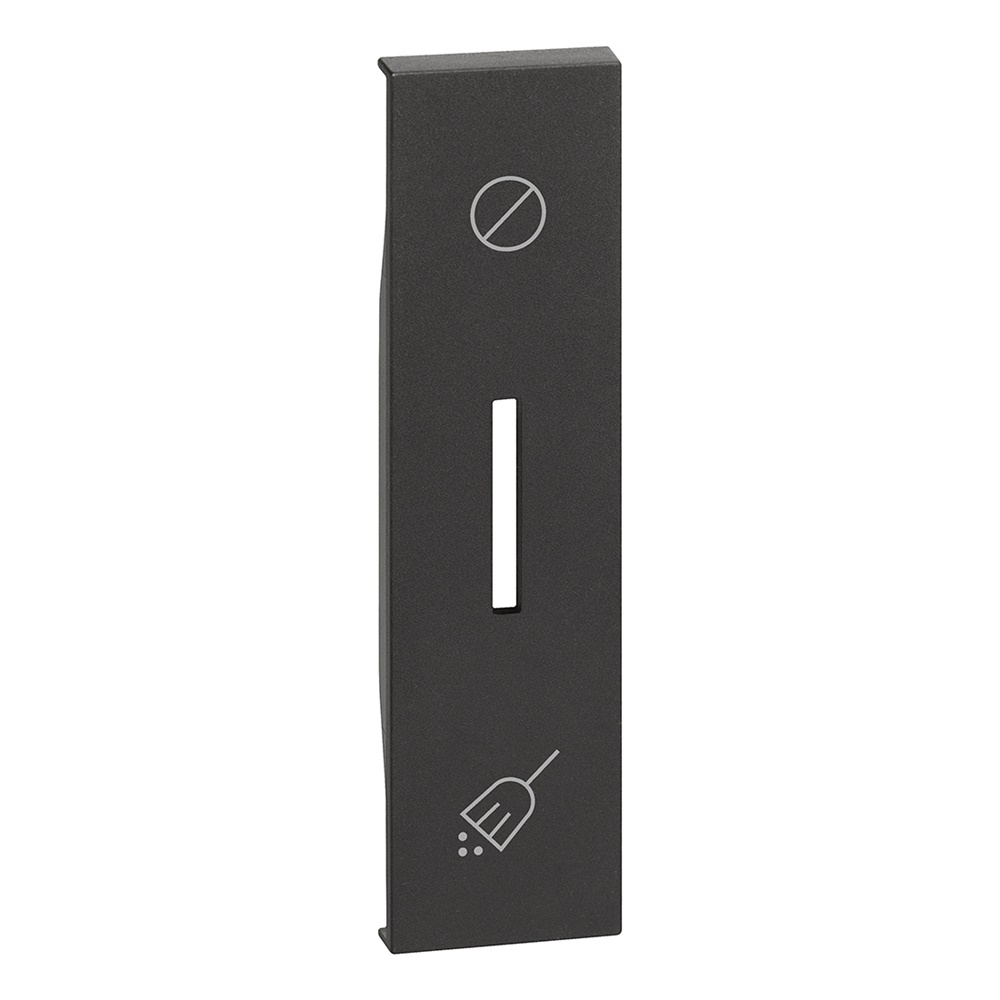 Cover commutatore hotel 1 modulo nero illuminabile per comando non disturbare riordino camera L.NOW