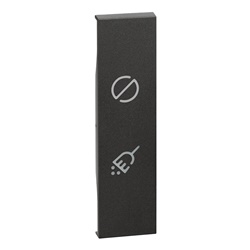 Cover commutatore hotel 1 modulo nero con doppia segnalazione ottica per controllo camera