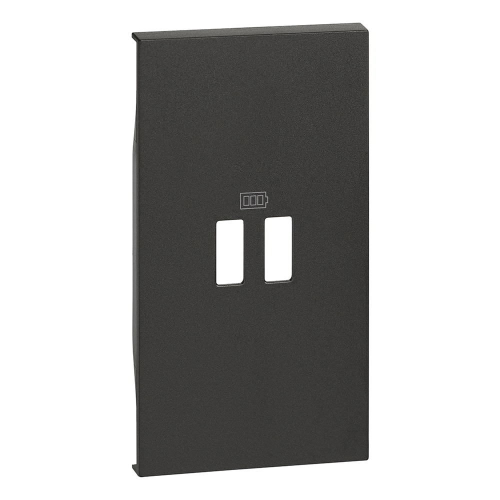 Cover caricatore USB 2 moduli nero per articoli K4285C2 K4286C2 K4287C2