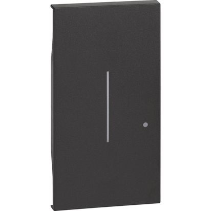 Cover comando luci wireless nera 2 moduli per controllo illuminazione senza fili ambienti residenziali e commerciali