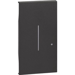 Cover comando luci wireless nera 2 moduli per controllo illuminazione senza fili ambienti residenziali e commerciali
