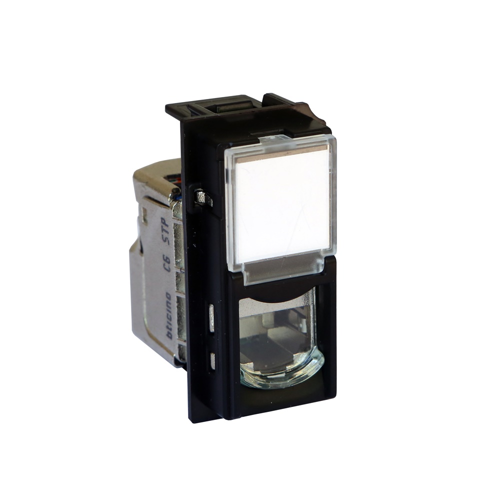Connettore RJ45 Toolless STP Cat6 Nero per Trasmissione Dati Telefonia