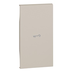 Cover comando chiave illuminabile 2 moduli colore sabbia per impianti elettrici